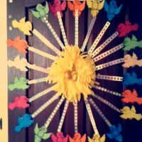 okul öncesınde kağit işler, duvar süsü ,davetiye kartları ,suluboya  çalişması (4504)