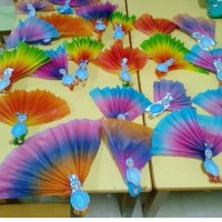 okul öncesınde kağit işler, duvar süsü ,davetiye kartları ,suluboya  çalişması (4511)