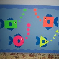 okul öncesınde kağit işler, duvar süsü ,davetiye kartları ,suluboya  çalişması (4574)