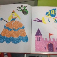 okul öncesınde kağit işler, duvar süsü ,davetiye kartları ,suluboya  çalişması (4584)