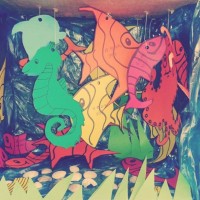 okul öncesınde kağit işler, duvar süsü ,davetiye kartları ,suluboya  çalişması (4588)