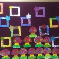 okul öncesınde kağit işler, duvar süsü ,davetiye kartları ,suluboya  çalişması (4601)