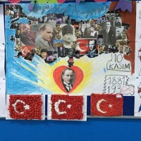 okul öncesınde kağit işler, duvar süsü ,davetiye kartları ,suluboya  çalişması (4626)