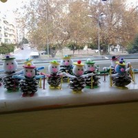 okul öncesınde kağit işler, duvar süsü ,davetiye kartları ,suluboya  çalişması (4662)