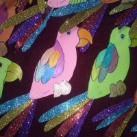 okul öncesınde kağit işler, duvar süsü ,davetiye kartları ,suluboya  çalişması (4714)