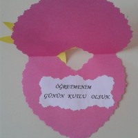 okul öncesınde kağit işler, duvar süsü ,davetiye kartları ,suluboya  çalişması (4740)