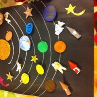 okul öncesınde kağit işler, duvar süsü ,davetiye kartları ,suluboya  çalişması (4745)