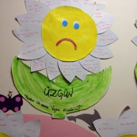 okul öncesınde kağit işler, duvar süsü ,davetiye kartları ,suluboya  çalişması (4758)