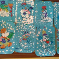 okul öncesınde kağit işler, duvar süsü ,davetiye kartları ,suluboya  çalişması (4790)