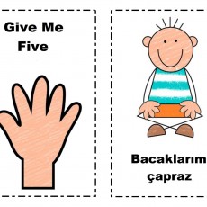 Eğitici Kart: Bacaklarım Çapraz ve Beş Ver