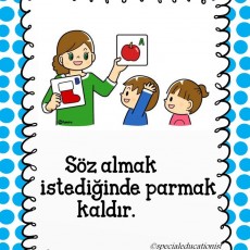 Eğitim Materyali: Çocuklara Söz Alma Yöntemi - A Harfi, Elma Resmi