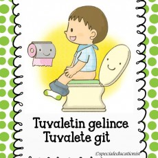 Tuvalet Eğitimi Grafik Materyali - Tuvaleti Kullanmayı Öğrenme