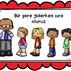 Çocuklar Sıra Olurken - Eğitici Materyal