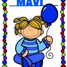 Mavi Renk Eğitimi: Çocuk ve Mavi Balon İllüstrasyonu