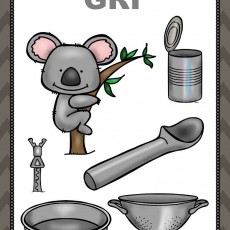 Gri Renkli Nesneler ve Koala: Eğitici Materyal