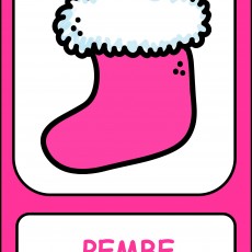 Pembe Çorap Eğitici Kartı - Renk ve Nesne Öğretimi
