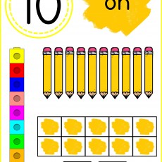 Mathematics Educational Material: Number 10, Counting with Pencils and Dice