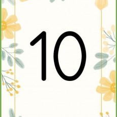 Çiçekli Çerçeve İçinde 10 Sayısı - On