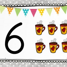 6 Çay Fincanı ve Numarası Eğitici Materyali