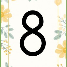 8 - Sekiz: Çiçekli Çerçeve İçinde Büyük Sayı