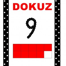 Dokuz - 9 Sayısı Eğitici Kartı