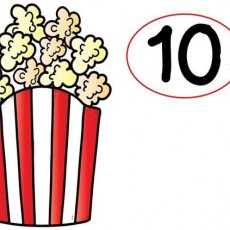 Popcorn Image with Number 10 - Learning about Snacks and Numbers
