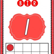 Bir Rakam Öğrenme Materyali - 1 (BİR)