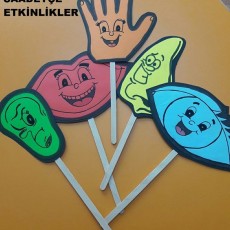 Eğlenceli Yüz İfadeleri - 5 Farklı Yüz - 1 El - Kâğıt Kukla Aktiviteleri