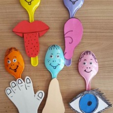 Eğlenceli Vücut Bölümleri Öğrenme Araçları: 6 Renkli Kaşık Figürü