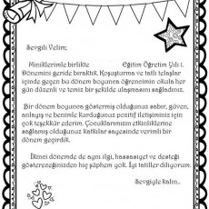 Eğitim Öğretim Yılı 1 - Dönem Sonu Değerlendirme Mektubu
