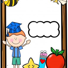 Eğitim Materyali: Preschool Graduation Certificate with Illustrations of Children, Apple, Pencil, Star, and Bee