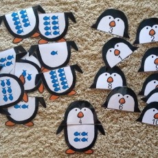 Eğitici Penguen Sayı ve Eşleştirme Oyunu: 1'den 10'a (1-10)