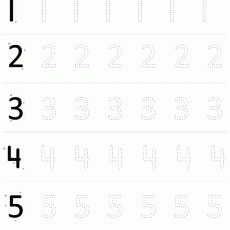 1-5 Sayı Yazımı ve Tanıtımı Egzersiz Materyali