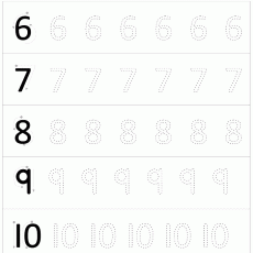 Sayıların Yazılışını Öğreten Eğitim Materyali: 6, 7, 8, 9, 10 Eğitimi