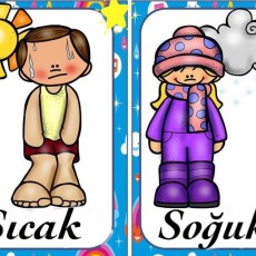 Soğuk ve Sıcak Hava Temalı Eğitsel Kartlar