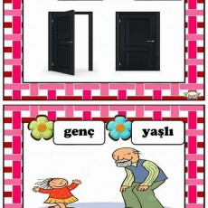 Açık-Kapalı ve Genç-Yaşlı Kavramları Eğitici Görseli