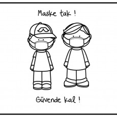 Maske Tak ve Güvende Kal: Eğitimsel Karakter Çizimi