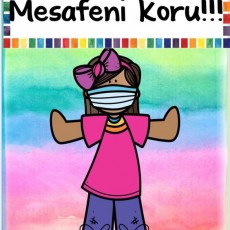Mesafeni Koru! - Maske Takma ve Sosyal Mesafe Eğitimi İçin Eğlenceli Grafik