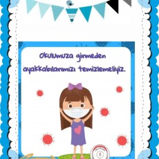 Okul Girişinde Ayakkabı Temizliği Eğitim Materyali