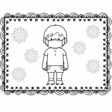 COVID-19 Masked Child Coloring Activity