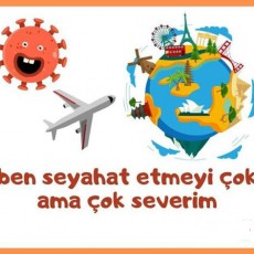 Covid-19 Temalı Seyahat Sevgisi İllüstrasyonu