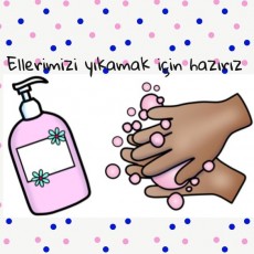 Hygienic Handwashing Preparation with Soap and Bubbles