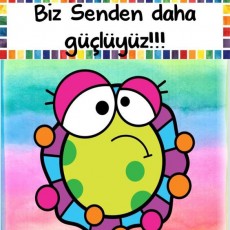 Eğlenceli Çizgi Karakter: Biz Senden Daha Güçlüyüz Mesajı