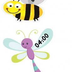 Saat Öğrenme Görseli: Arı ve Ejderha Kanadı ile Saat 04:00 ve 05:00