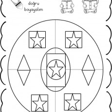 Mandalayı İçten Dışa Boyama Aktivitesi - Geometrik Şekiller ve Yıldızlar