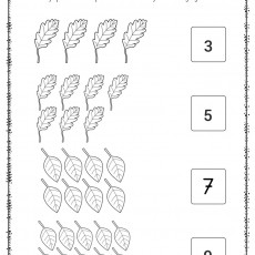 Yaprak Sayma ve Sayılarla Eşleştirme Aktivitesi: 3 (üç), 5 (beş), 7 (yedi), 9 (dokuz)