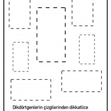 Dikdörtgenleri Boya Etkinliği - Şekil Tanıma ve Renk Seçimi