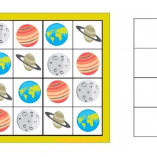 Eğitici Sudoku Çözümünün Planet Temalı Görseli