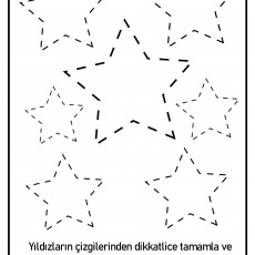 YILDIZ Boyama Etkinliği - Çizgi Tamamlama ve Renkleme Aktivitesi