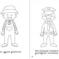 Eğitici Kapak: Meslekler ve Tarım ile İlgili Çizim Materyali (Polis ve Çiftçi)